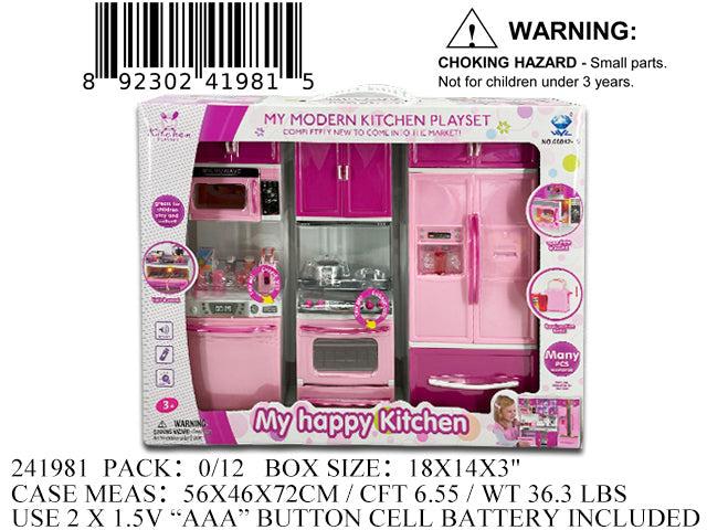 18X14X3"B/O 3PC IC MY HAPPY KITCHEN SET
