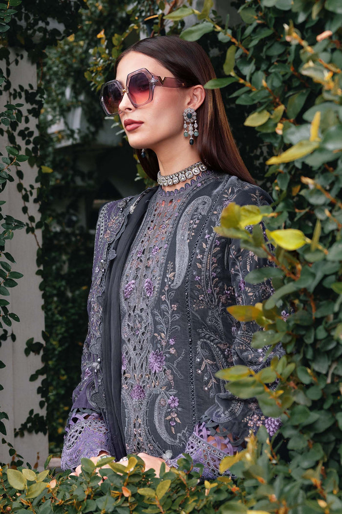 3 Piece Unstitched Embroidered Velvet Suit WL-1305-Grey