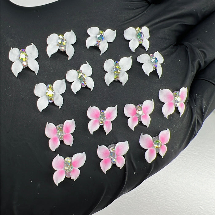 4pcs Handmade Butterfly Acrylic Nail Flowers