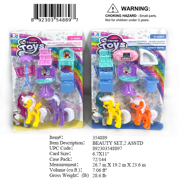 6.7X11"PONY FURNITURE PLAYSET