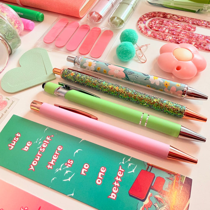 Pastel Pink & Mint Stationery Gift Box | Journal, Pens, Highlighters & Cute Accessories