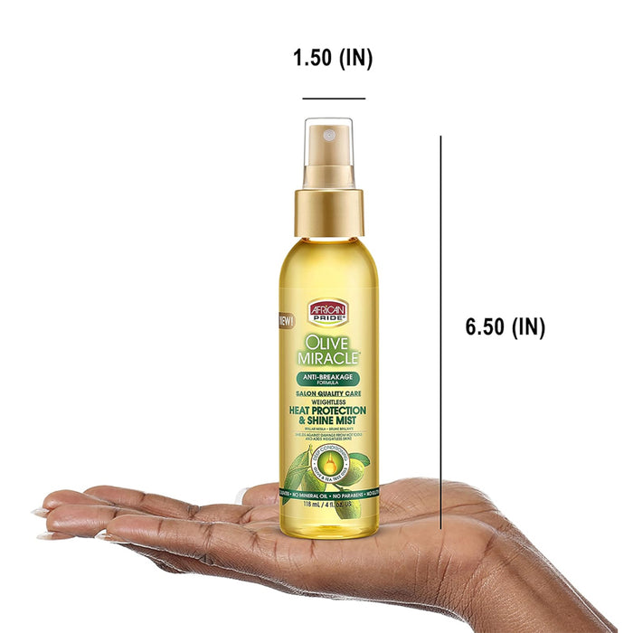 AFRICAN PRIDE Olive Miracle Heat Protection & Shine Mist 4oz