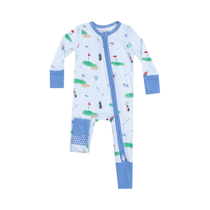 Angel Dear - 2 Way Zipper Romper - Golf Things Blue