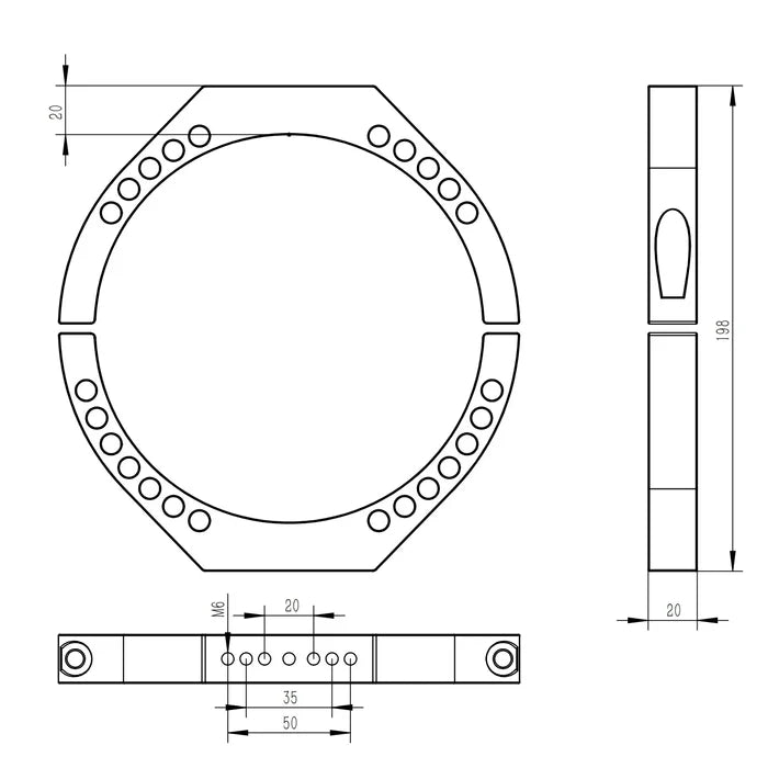 Astro Hutech More Blue 156mm Mounting Rings (TB018)