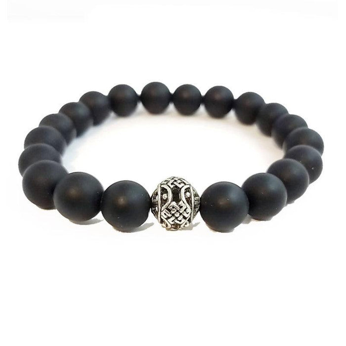 Theodore Black Matte Agate Beaded Bracelet - Theodore Designs