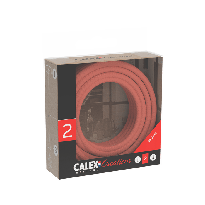 Calex Creations Fabric cable - Orange - 1.5meter
