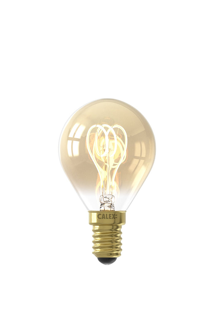 Calex Flex Filament LED Lamp - E14 - P45 - Gold - 4W - Dimmable