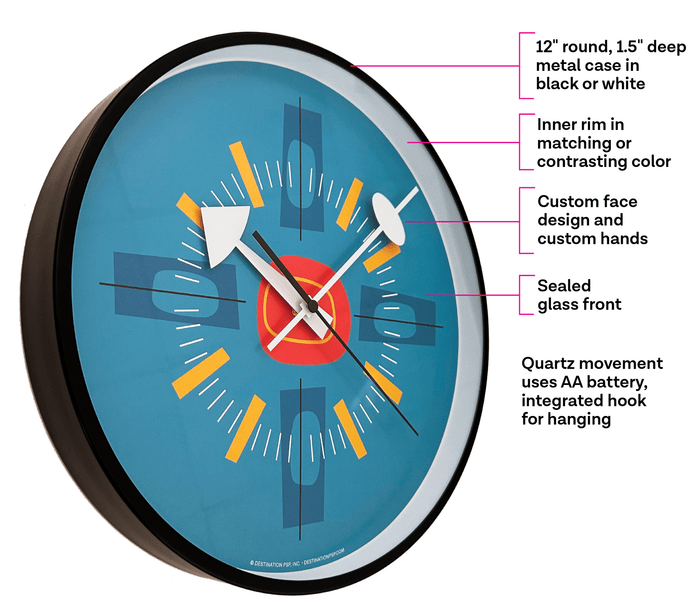 Cocktail Time Wall Clock - Black - Destination PSP
