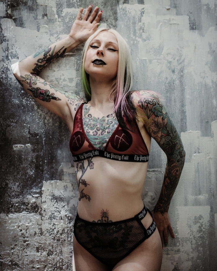 Crimson Mesh Bra - 2XL & 3XL LEFT!
