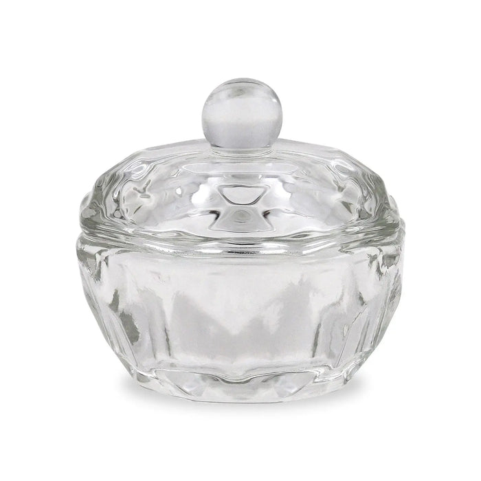 Crystal / Glass Dappen Dish & Lid - Circular Shape Naio Nails