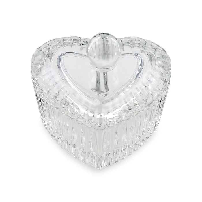 Crystal / Glass Dappen Dish & Lid - Heart Shape Naio Nails