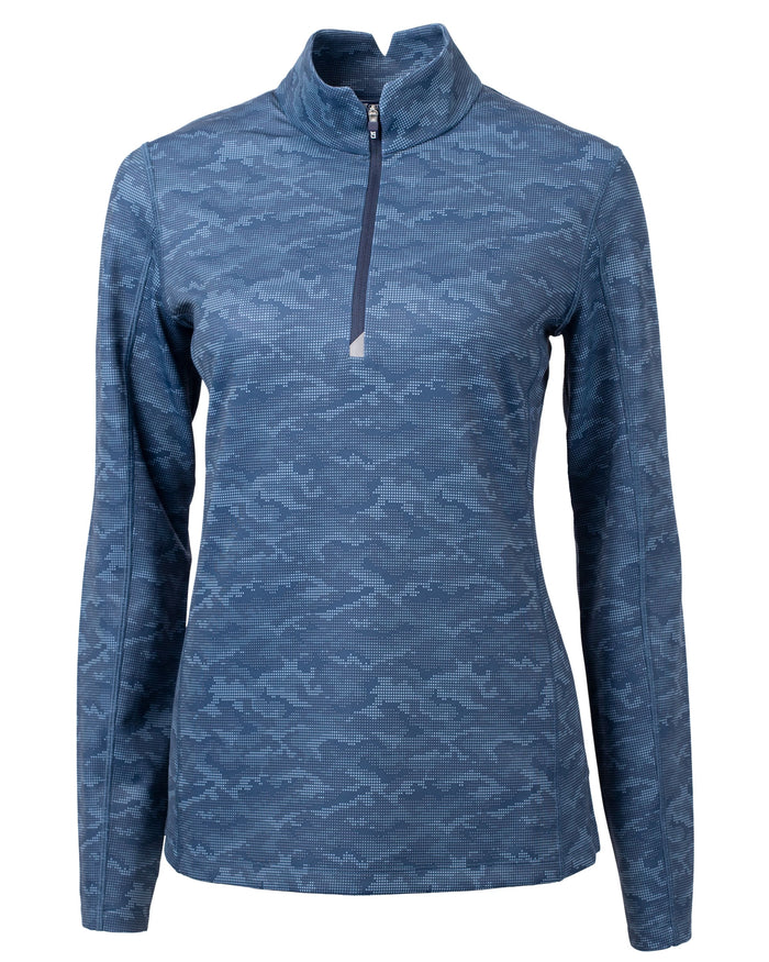 Cutter & Buck Traverse Camo Print Stretch Quarter Zip Women's Pullover