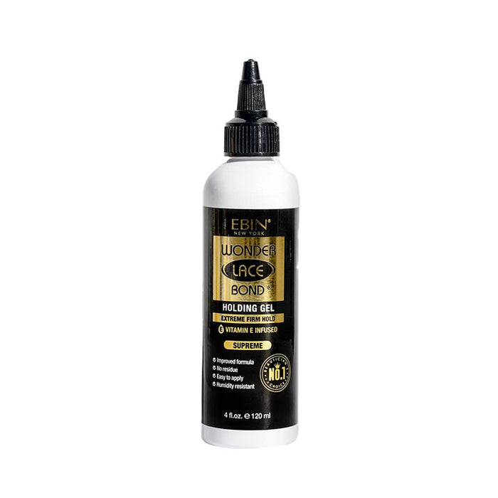 EBIN Wonder Lace Bond 4 fl oz bottle of extreme hold lace wig gel for secure long lasting lace applications