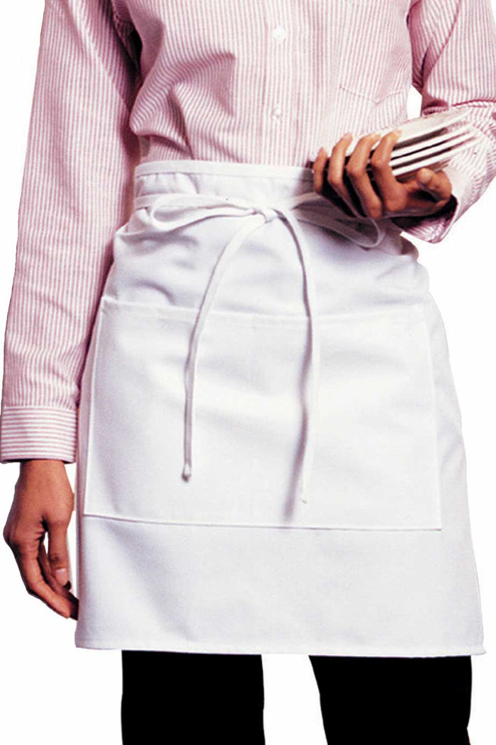 no-logo Edwards 2 Pocket Half Bistro Apron-APRONS-Edwards-White-1 Size-Thread Logic