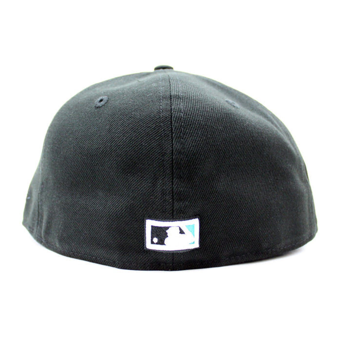 Florida Marlins Flowers 2003 World Series New Era 59Fifty Fitted Hat (Black Teal Under brim)