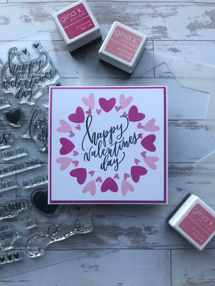Gina K. Designs - Tools - Templates New & Improved. The new and improved Wreath Builder Template 2-pack includes two templates and two positioning stars to make 3 3/4" wreaths and 4" wreaths. Available at Embellish Away located in Bowmanville Ontario Canada. Card by Gina K.