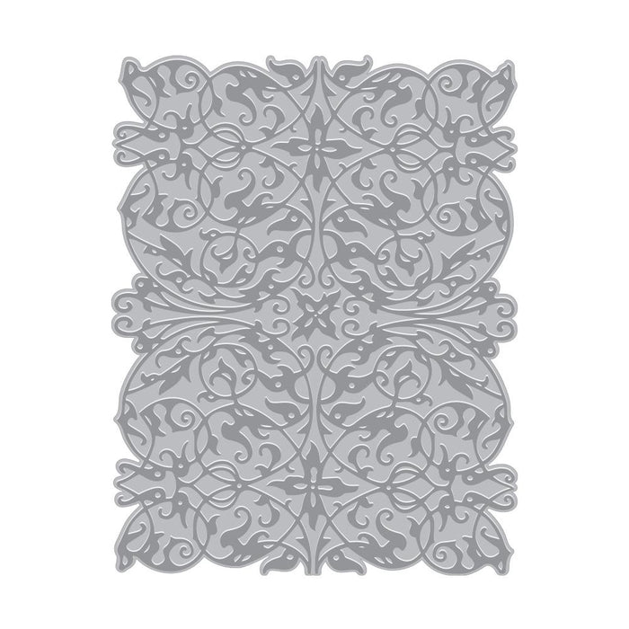 Hero Arts - Letterpress & Foil Plate - Lacy Filigree. Foiling, deboss, and inked impressions. Available at Embellish Away located in Bowmanville Ontario Canada.