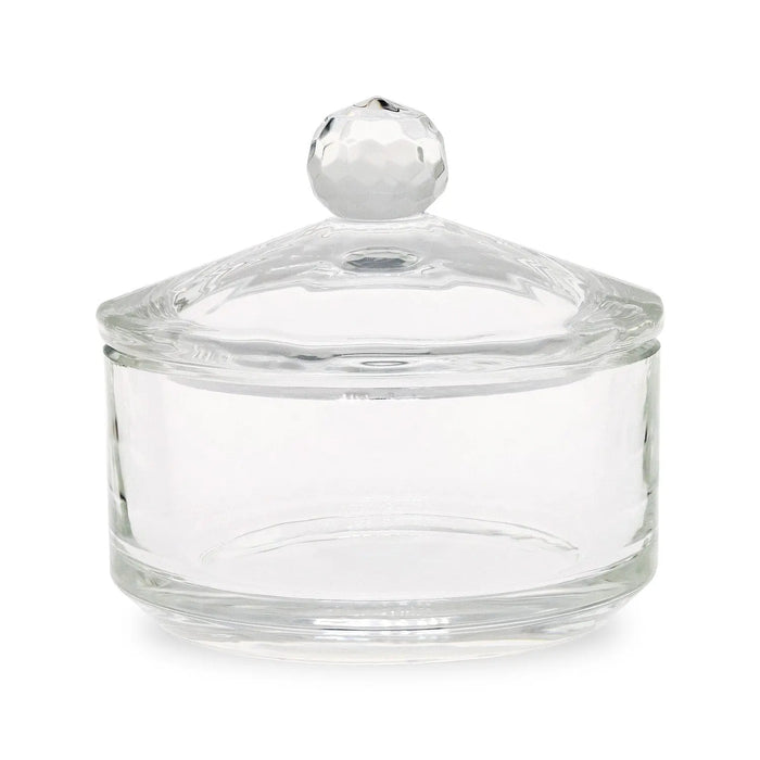 Large Crystal / Glass Dappen Dish & Lid - Circle Shape Naio Nails