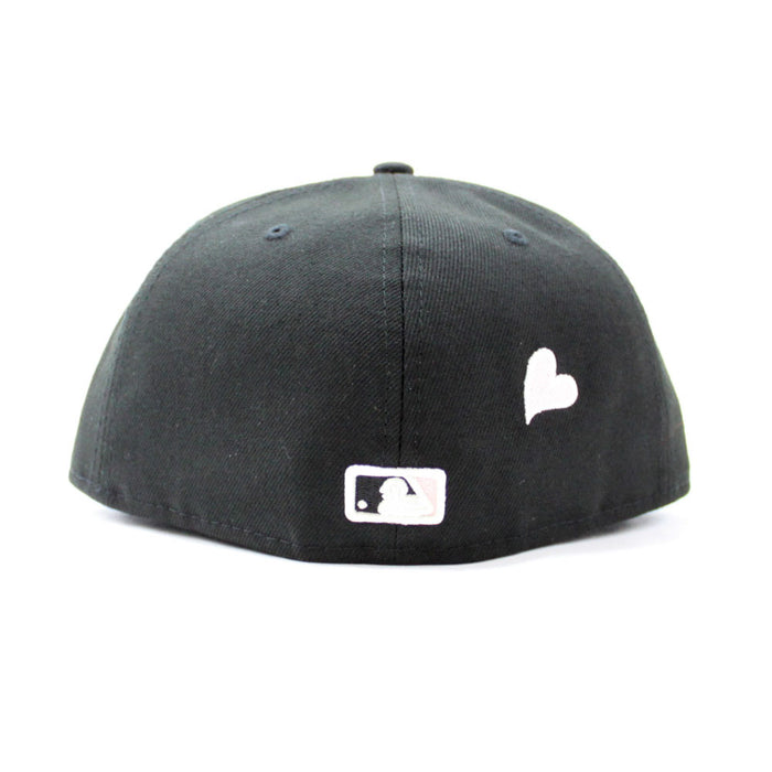 Love San Francisco Giants New Era 59Fifty Fitted Hat (Glow in the Dark Black Pink Under Brim)