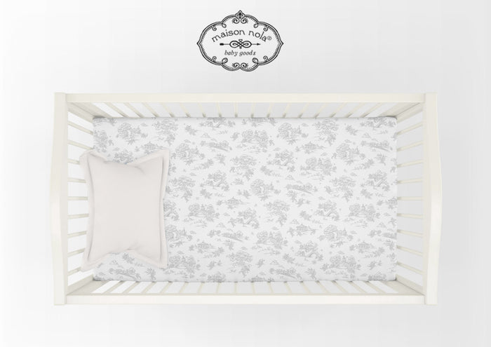 Maison Nola Toile Crib Fit-Grey