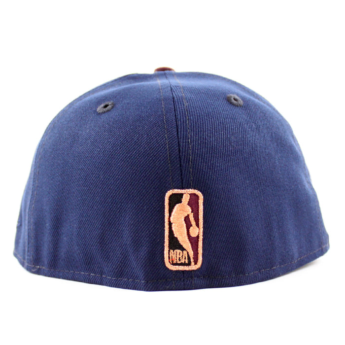Milwaukee Bucks NBA New Era 59Fifty Fitted Hat (Oceanside Blue Maroon Khaki Under Brim)