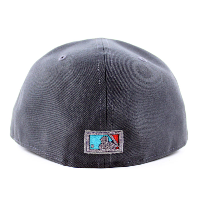 Montreal Expos 35th Anniversary New Era Fitted 59Fifty Hat (Dark Graphite Gray Aqua Under brim)