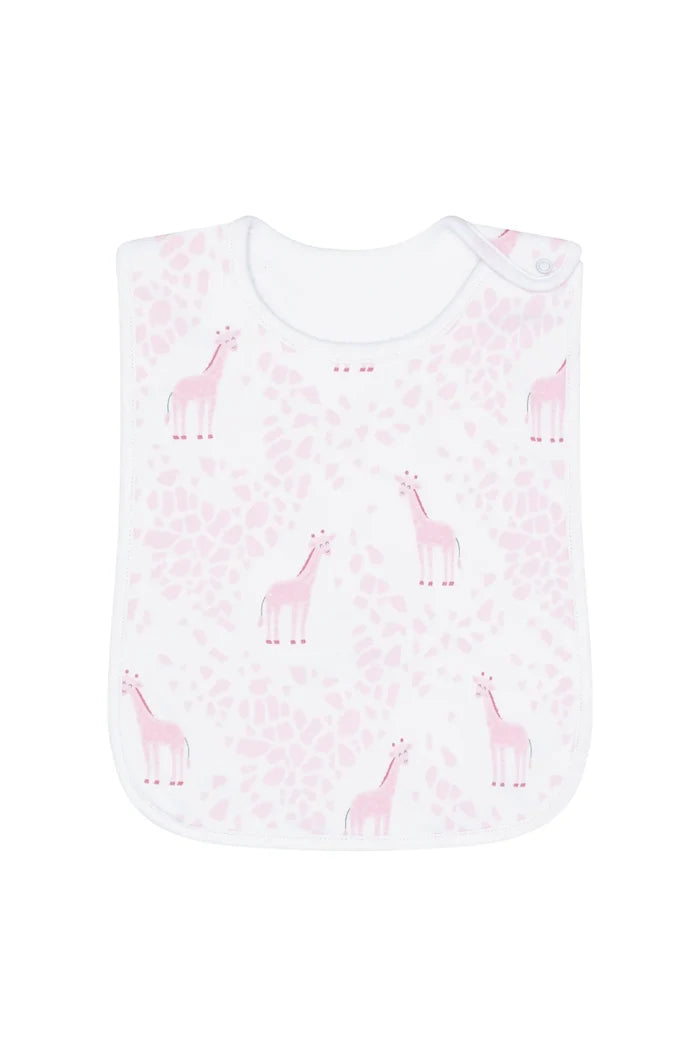 Nella Pima Pink Giraffe Feeding Bib