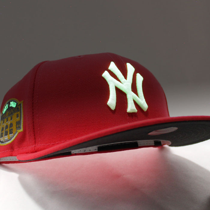 New York Yankees Yankee Stadium New Era 59Fifty Fitted Hat (Lava Glow in the Dark Cement Gray Under Brim)