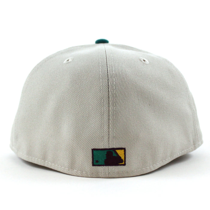 Oakland Athletics 50TH ANNIVERSARY New Era 59Fifty Fitted Hat (Stone Teal Maroon Under Brim)