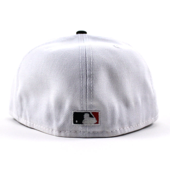 Oakland Athletics 50TH Anniversary New Era 59Fifty Fitted Hat (White Black Red Under Brim)