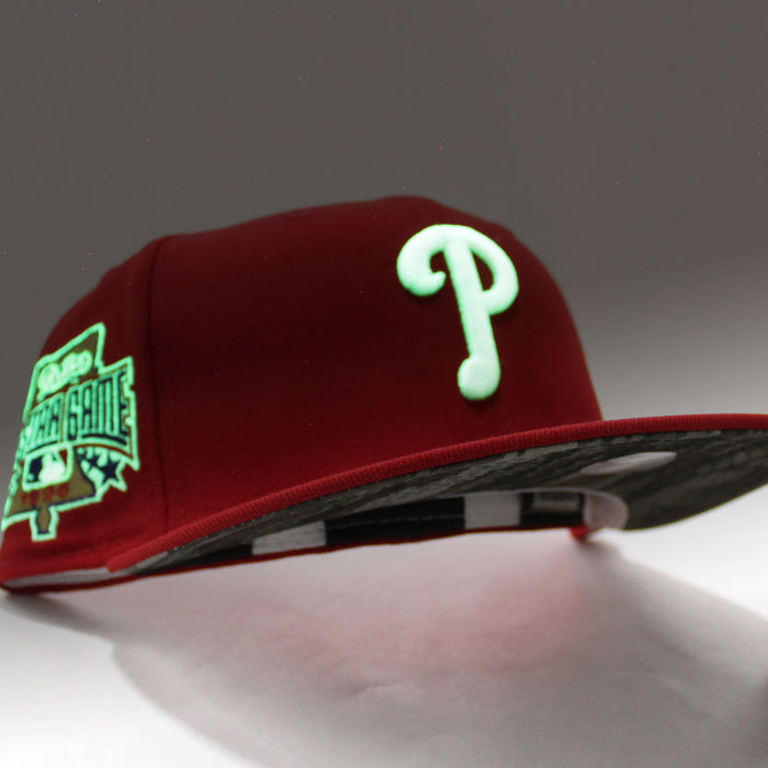 Philadelphia Phillies 1996 All-Star Game 59Fifty New Era Fitted Cap V2 (Glow in the Dark Red Forest Camo Under Brim)