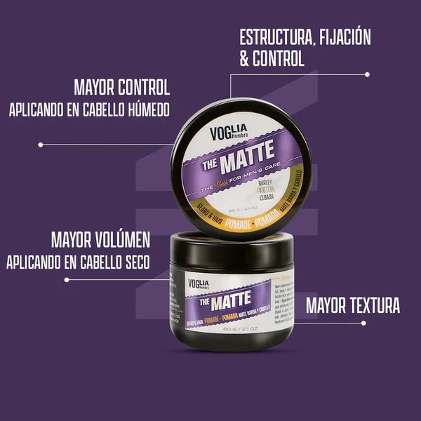 POMADA MATTE PARA BARBA Y CABELLO