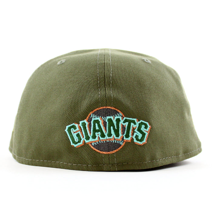 San Francisco Giants 1960-1999 TELL IT GOODBYE New Era 59Fifty Fitted Hat (Zombie Pack Pack Olive Green Green Under Brim)