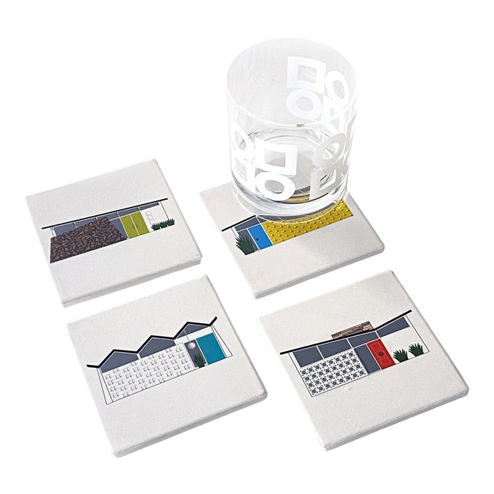 Sandstone Coasters - Midcentury Houses Set of 4 - Destination PSP