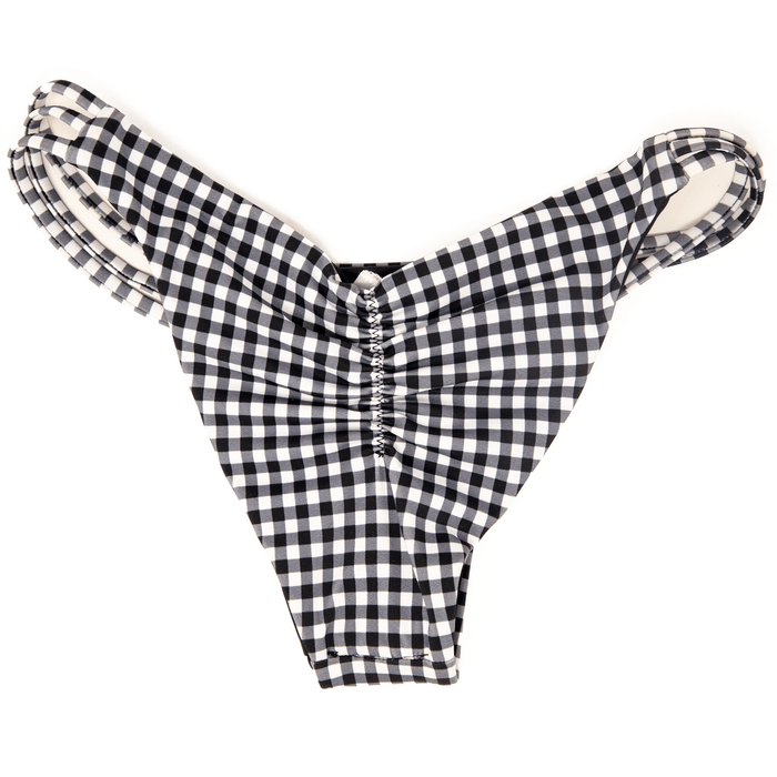 Seaweeds Black and White Gingham Strappy Modest Coverage Bottom - Destination PSP