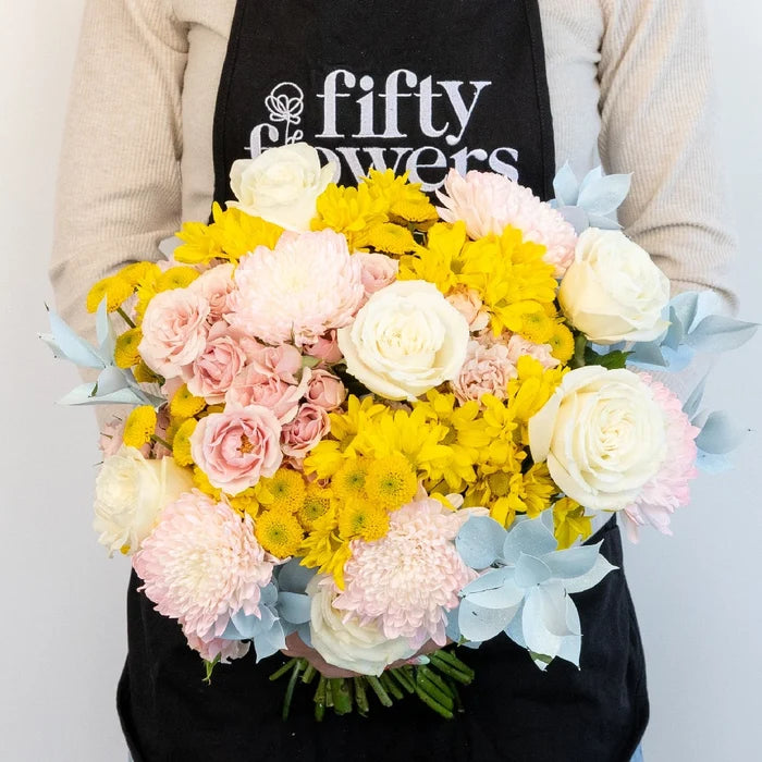 Sincerely Pink Flower Centerpieces Apron - Image