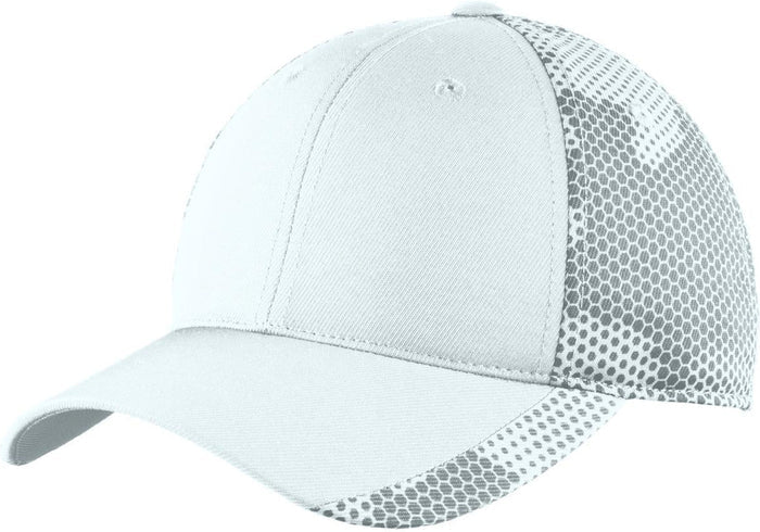 Sport-Tek Camohex Cap-Regular-Sport-Tek-White-OSFA-Thread Logic no-logo