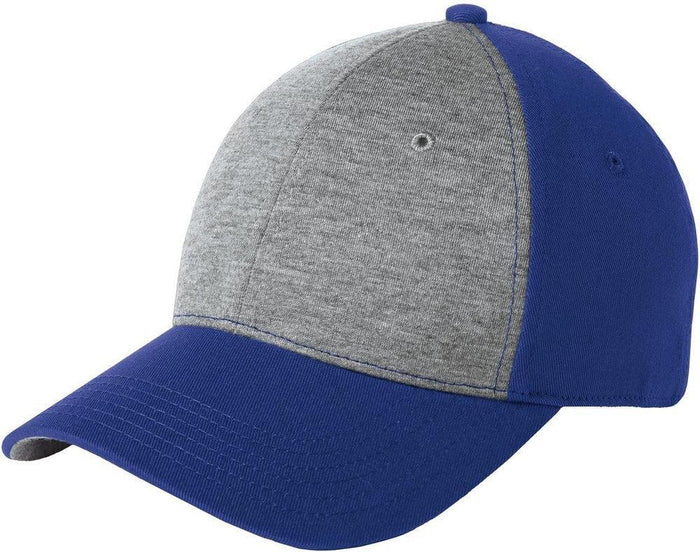 Sport-Tek Jersey Front Cap-Regular-Sport-Tek-Vintage Heather/True Royal-OSFA-Thread Logic no-logo