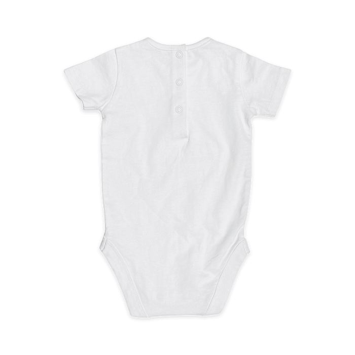 Back of Short Sleeve Organic Cotton Baby Bodysuit
