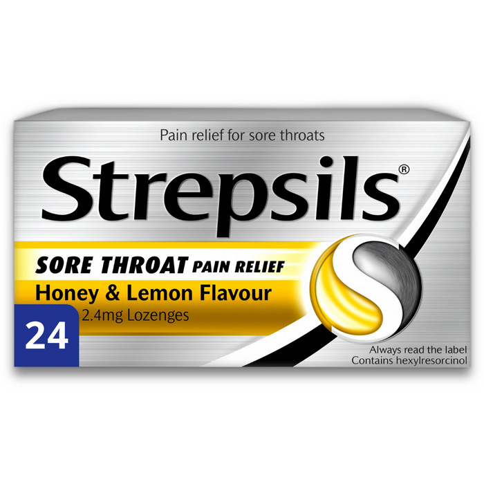Strepsils Sore Throat Pain Relief Honey & Lemon Flavour - 24 lozenges