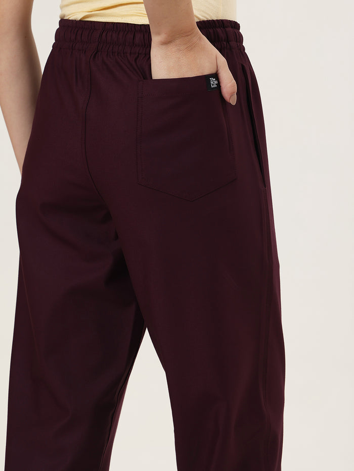 Stretchable (4Way) Women Wine Jogger