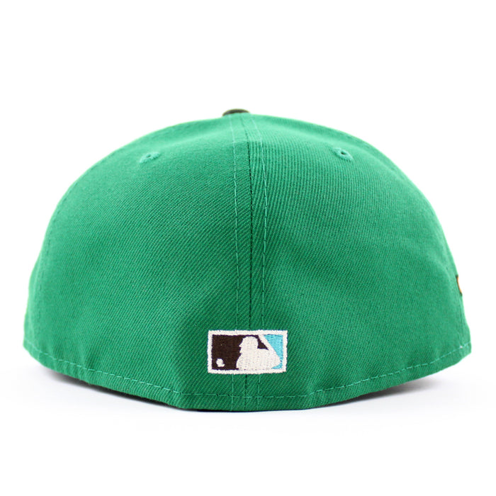 Texas Rangers ARLINGTON STADIUM New Era 59Fifty Fitted Hat (Kelly Green Seaweed Khaki UnderBrim)