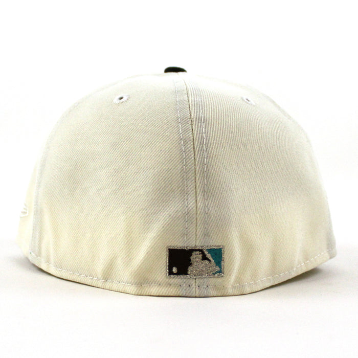 Texas Rangers Stadium New Era 59Fifty Fitted Hat (Chrome White Dark Seaweed Khaki Under Brim)
