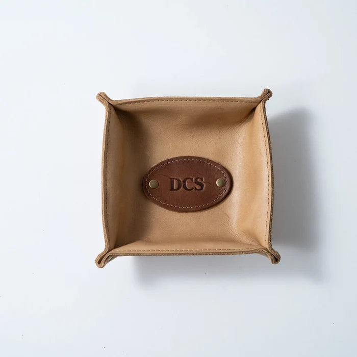 The Monticello Fine Leather Desk Valet Caddy Tray | Holtz Leather Co.