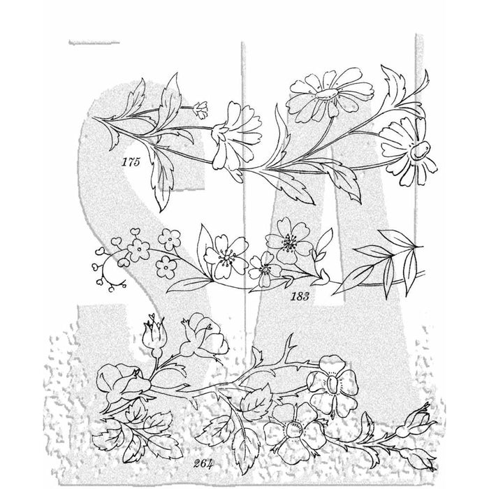 Tim Holtz - Cling Stamps - 7"X8.5" - Embroidery. Available at Embellish Away located in Bowmanville Ontario Canada.