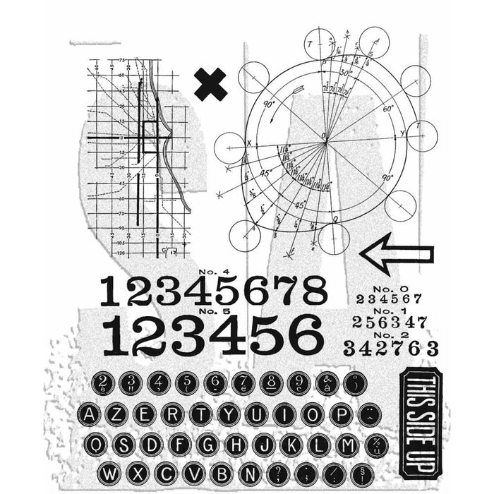 Tim Holtz - Cling Stamps 7"X8.5" - Deconstructed. Available at Embellish Away located in Bowmanville Ontario Canada.