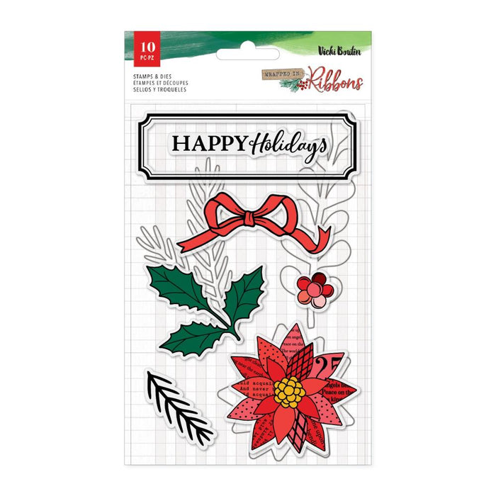 Vicki Boutin - Stamp Set Acrylic - Wrapped In Ribbons. Available at Embellish Away located in Bowmanville Ontario Canada.