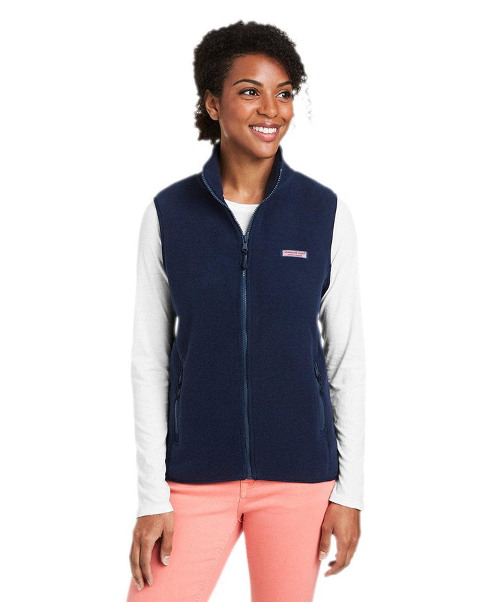 Vineyard Vines Ladies Harbor Fleece Vest-Outerwear-Vineyard Vines-Vineyard Navy-XS-Thread Logic