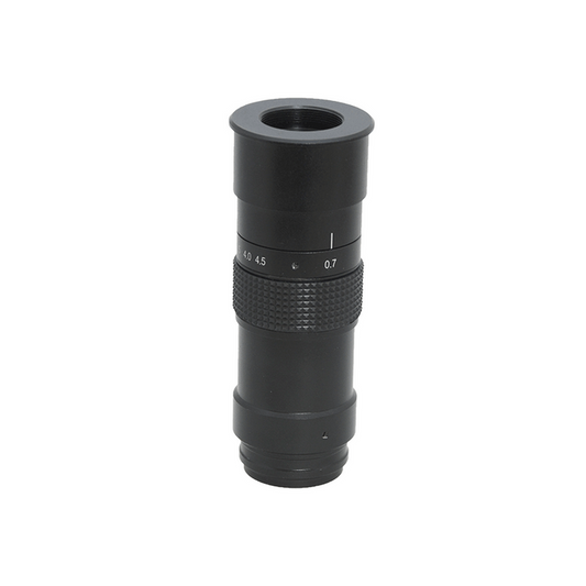 0.7-4.5X Zoom Ratio 1:6.4 Video Zoom Body, SKU MZ02011105, three quarter front view