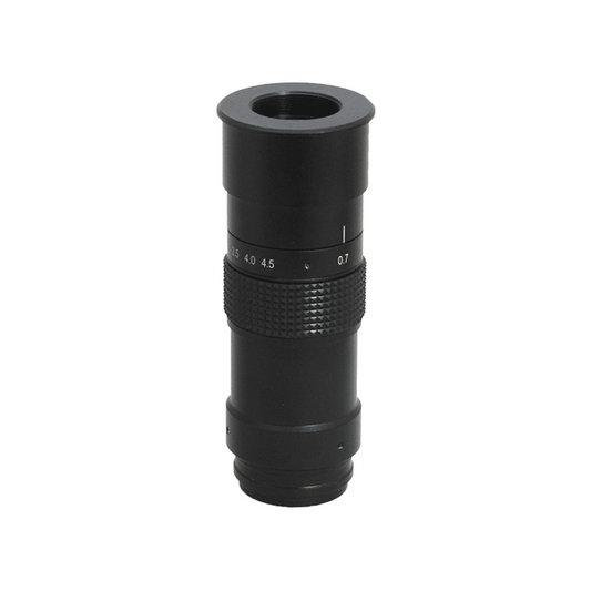 0.7-4.5X Zoom Ratio 1:6.4 Video Zoom Body, SKU MZ02011106, three quarter front view